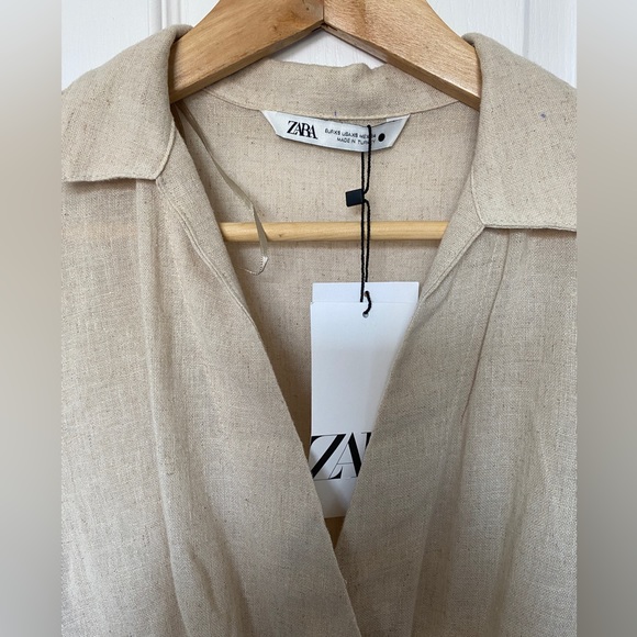 NWT Zara Valery Dress Linen Blend size XS - Picture 4 of 7